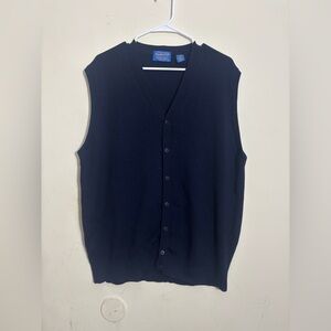 Vintage Pendleton Vest Mens
Size XL Navy Blue 100%
Merino Wool